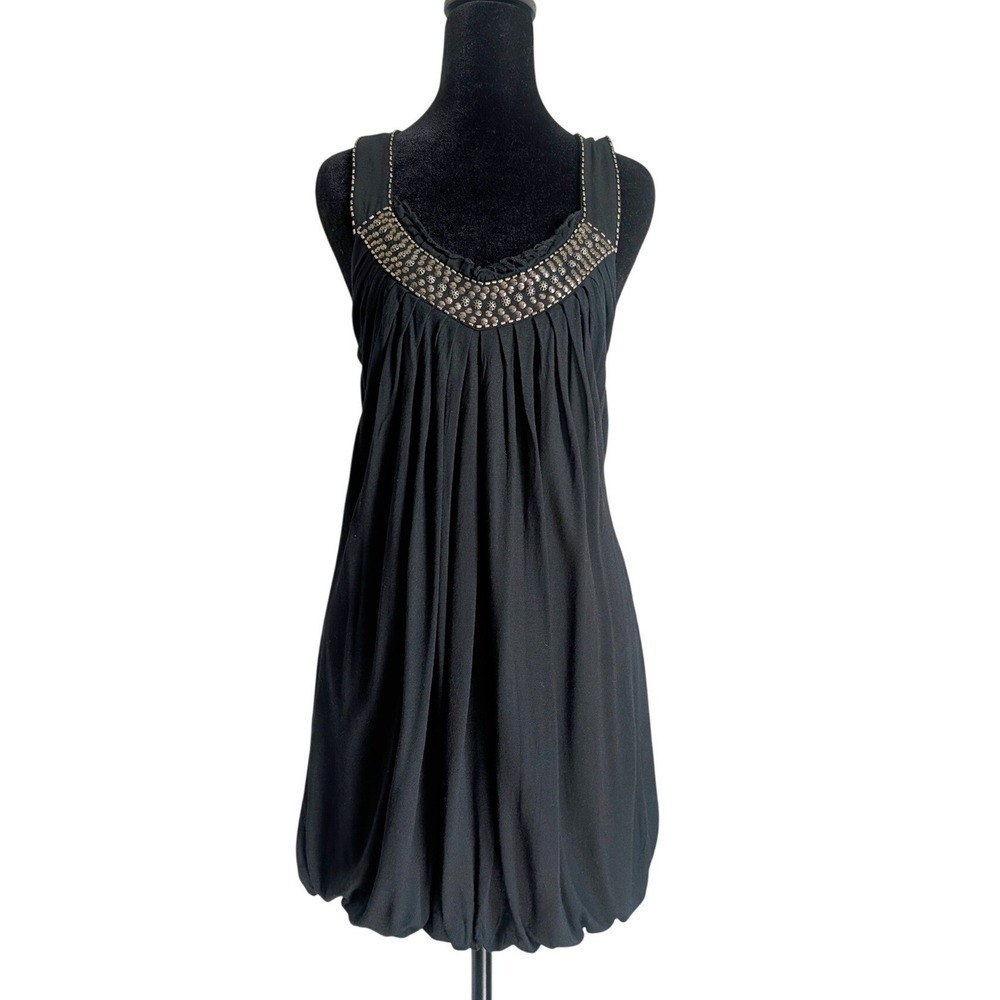 Monoreno Y2K whimsical Indie Sleaze Beaded Draping Bubble Hem Mini Dress